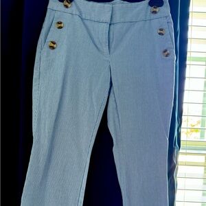 Light blue and white Butcher stripe pants
